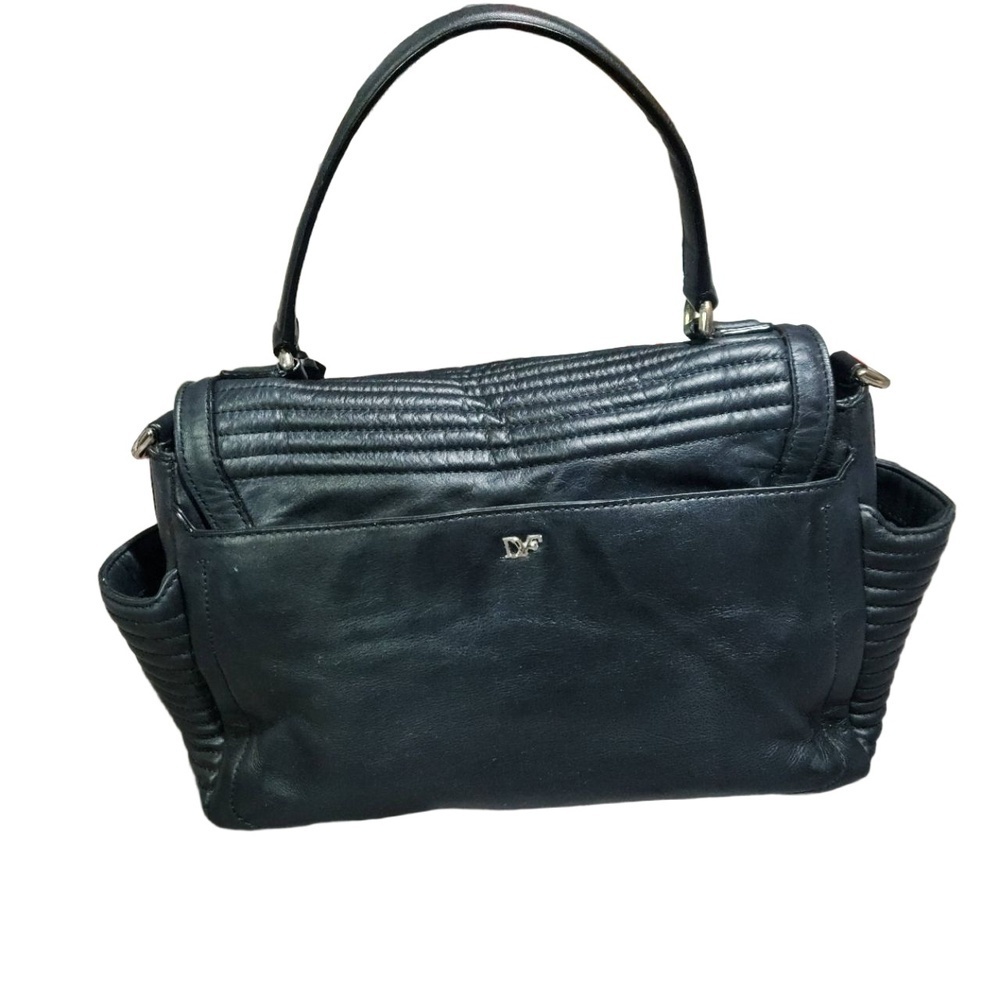 Diane Von Furstenburg Black Quilted Leather Top Handle Handbag - Picture 4 of 10